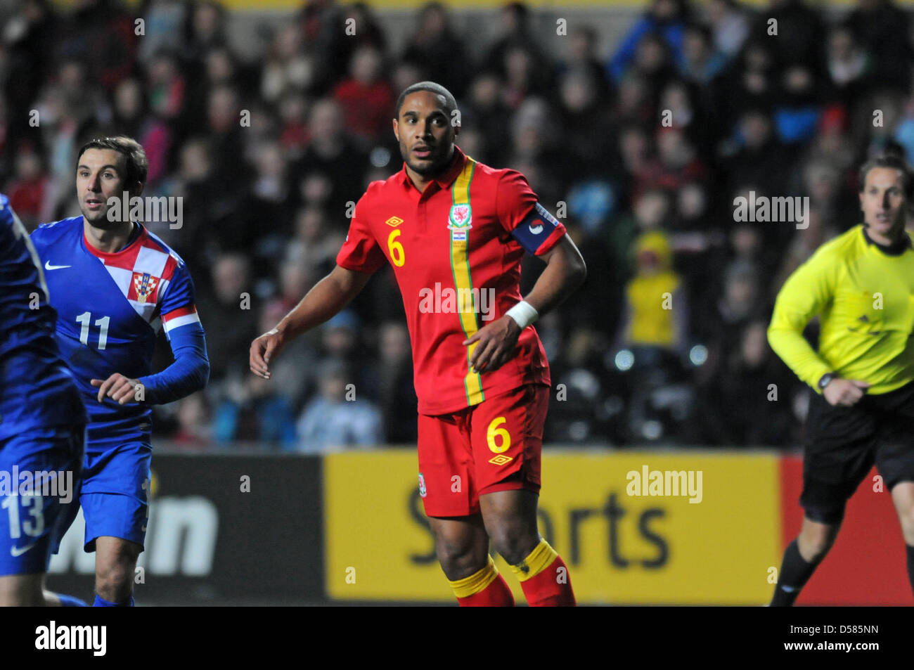 2014 FIFA World Cup Qualifier - Galles v Croazia - Swansea - 26 Marzo 2013 : Galles capitano Ashley Williams Foto Stock