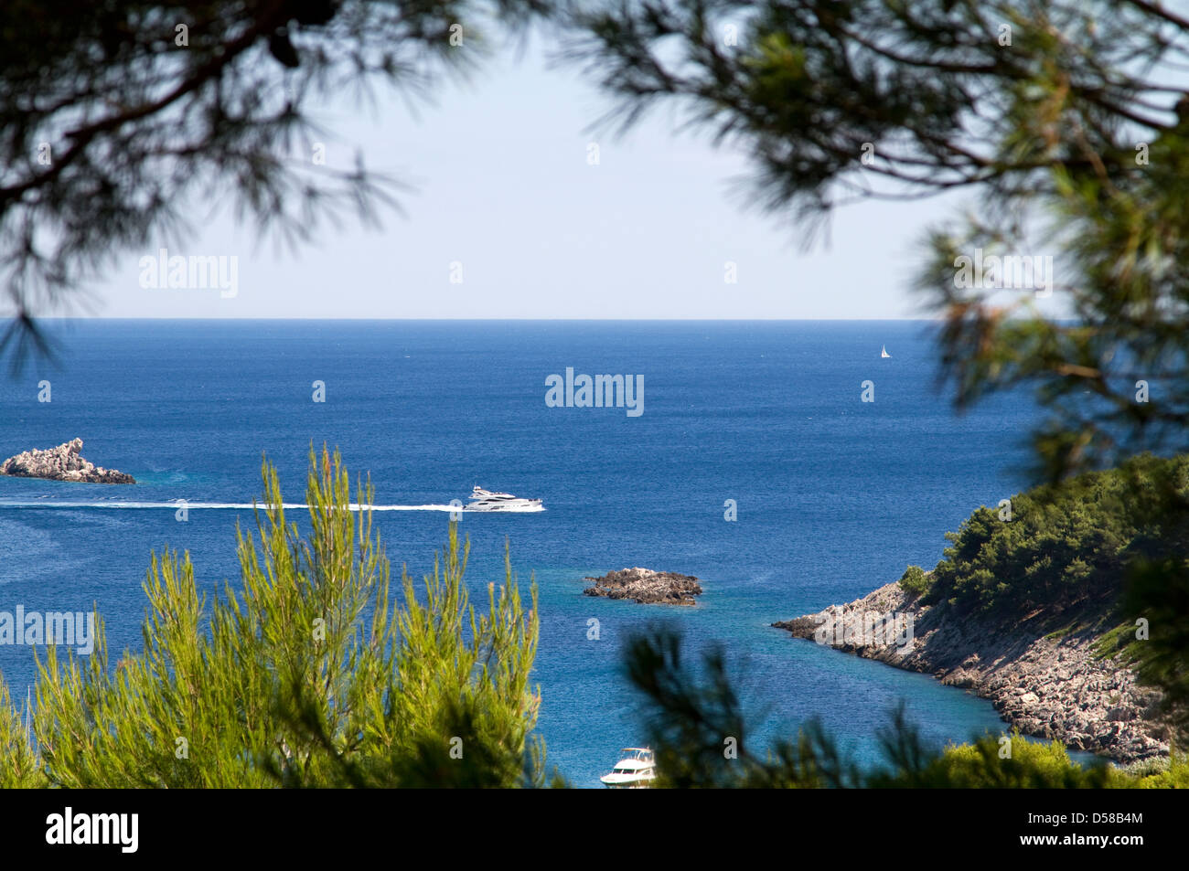 Sunj bay sull'isola di Lopud, Croazia Foto Stock