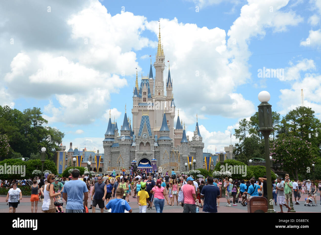 Il Castello di Cenerentola al Magic Kingdom a Walt Disney World Orlando in Florida Foto Stock