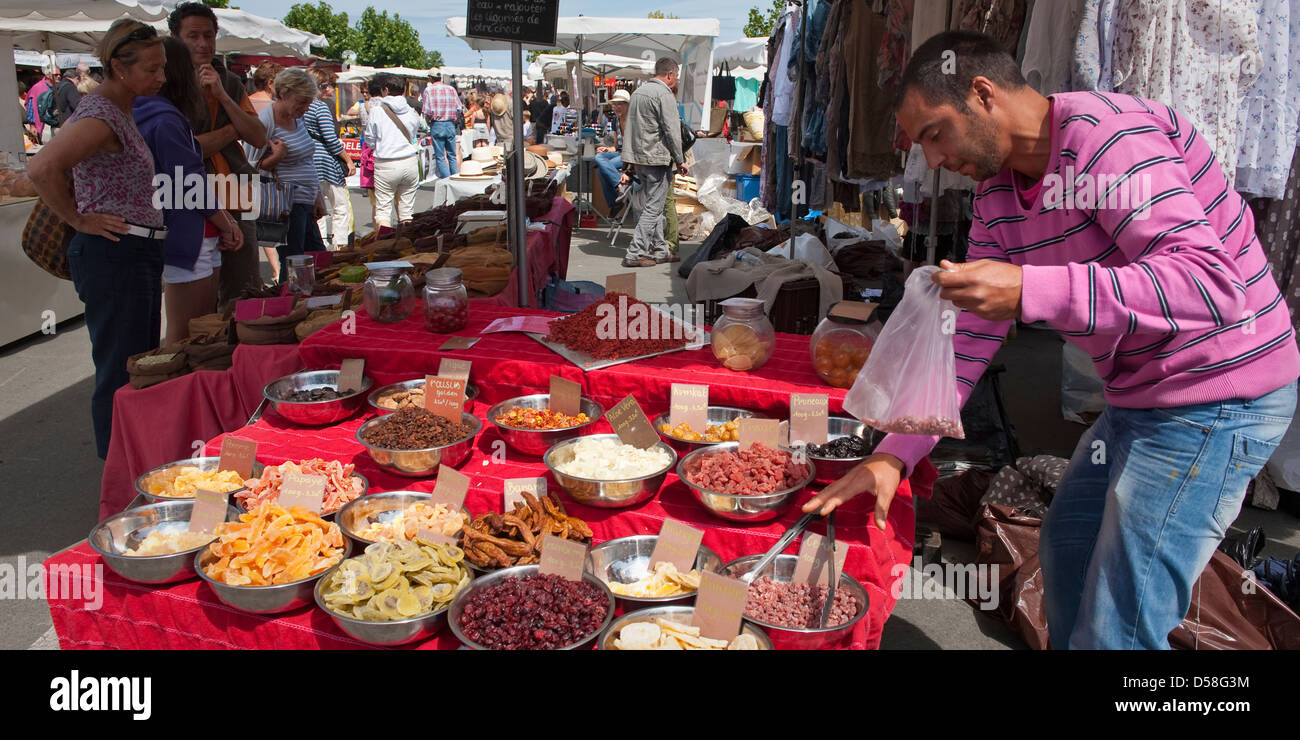 Mercato in ars, Ile de Re, Francia Foto Stock