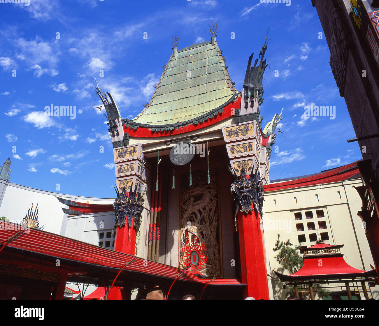 Ingresso anteriore di TCL Chinese Theatre, Hollywood Boulevard, Hollywood, Los Angeles, California, Stati Uniti d'America Foto Stock