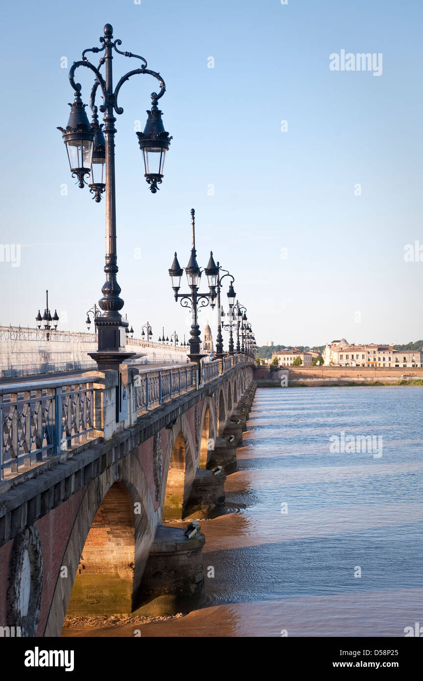 Pont de Pierre, Bordeaux Foto Stock