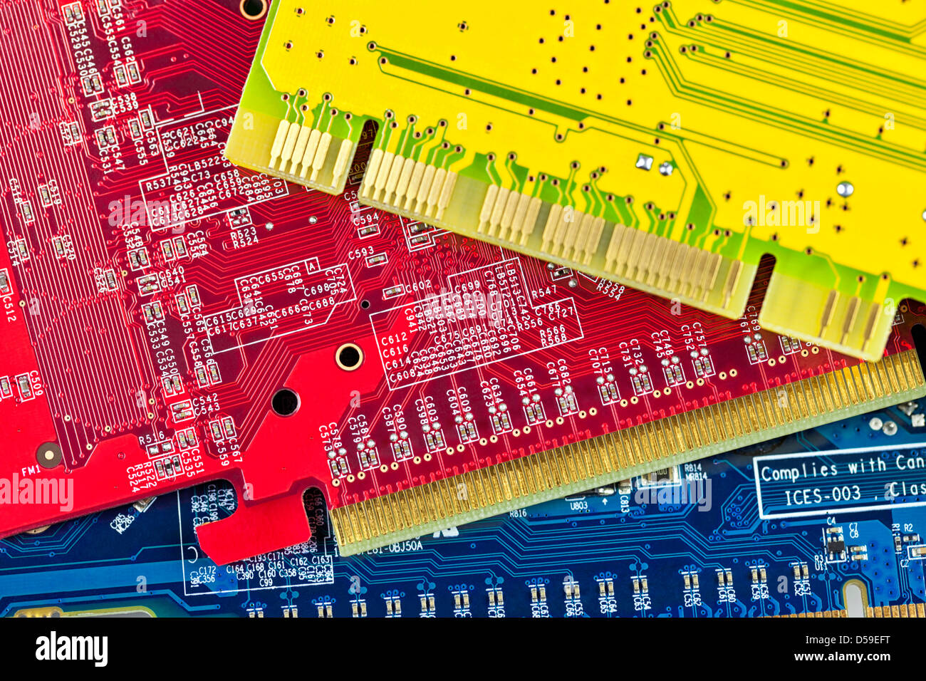 In prossimità di alcuni computer microcircuito Foto Stock