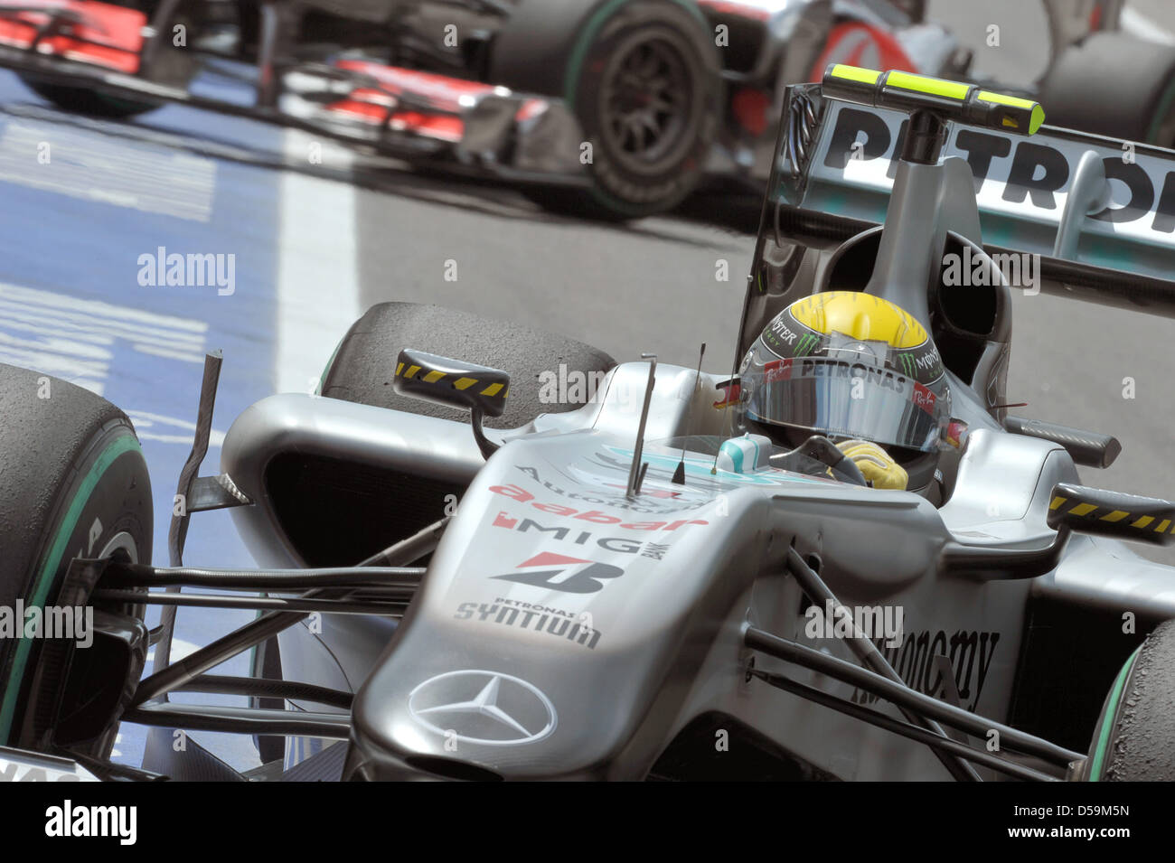 Il driver tedesco Nico Rosberg della Mercedes GP a circuito cittadino di Valencia, Spagna, 26 giugno 2010. Il 2010 di Formula 1 Gran Premio d'Europa si è tenuto il 27 giugno. Foto: David Ebener Foto Stock