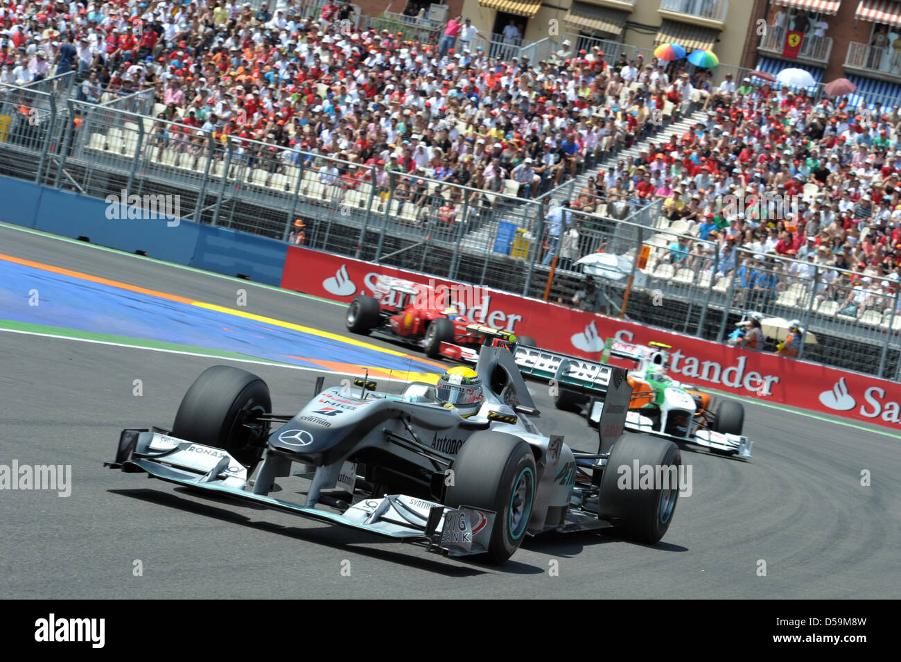 Il driver tedesco Nico Rosberg della Mercedes GP a circuito cittadino di Valencia, Spagna, 27 giugno 2010. Il 2010 di Formula 1 Gran Premio d'Europa si è tenuto il 27 giugno. Foto: David Ebener Foto Stock