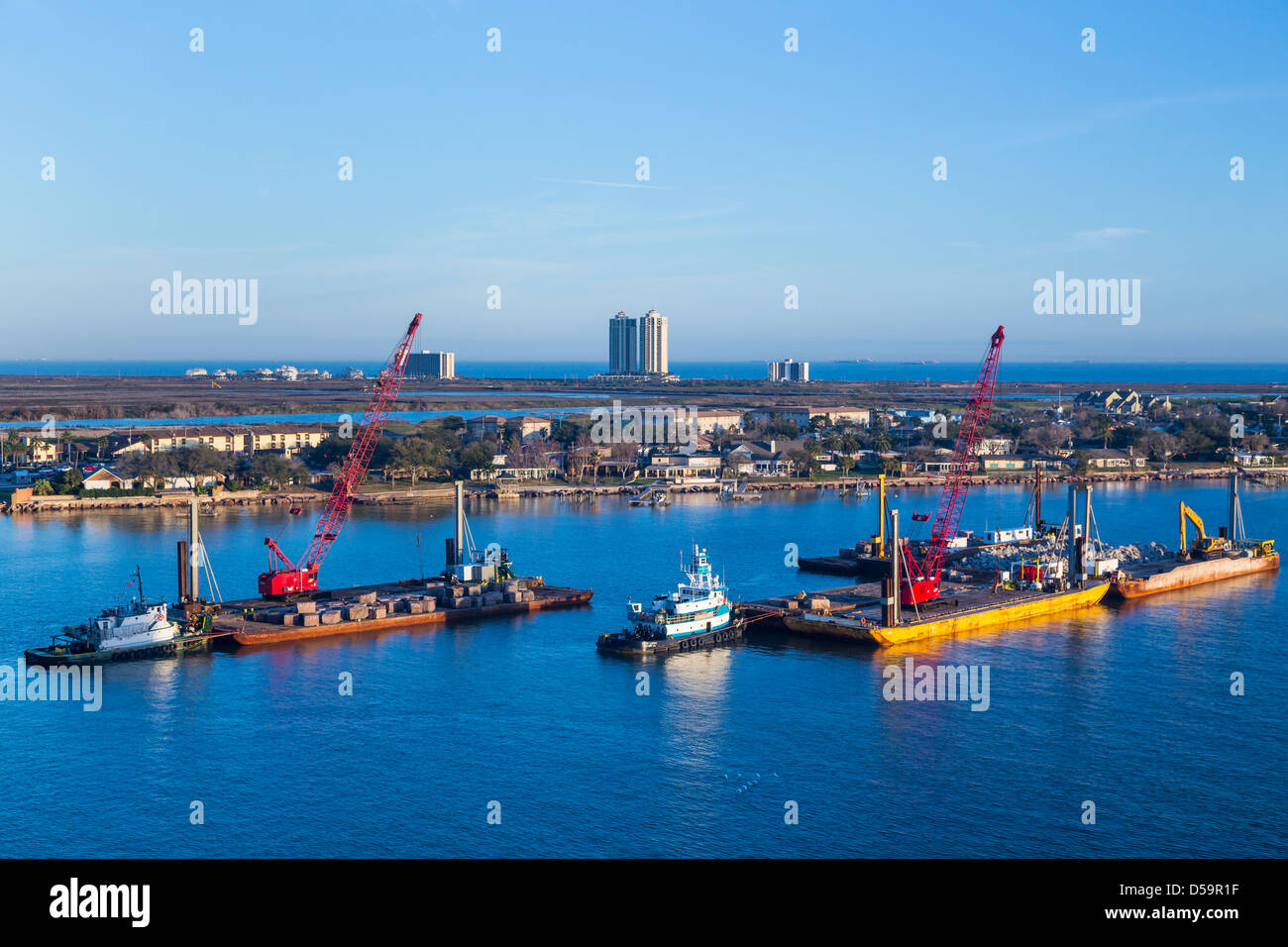 Il porto commerciale di Galveston in Texas, USA, America. Foto Stock