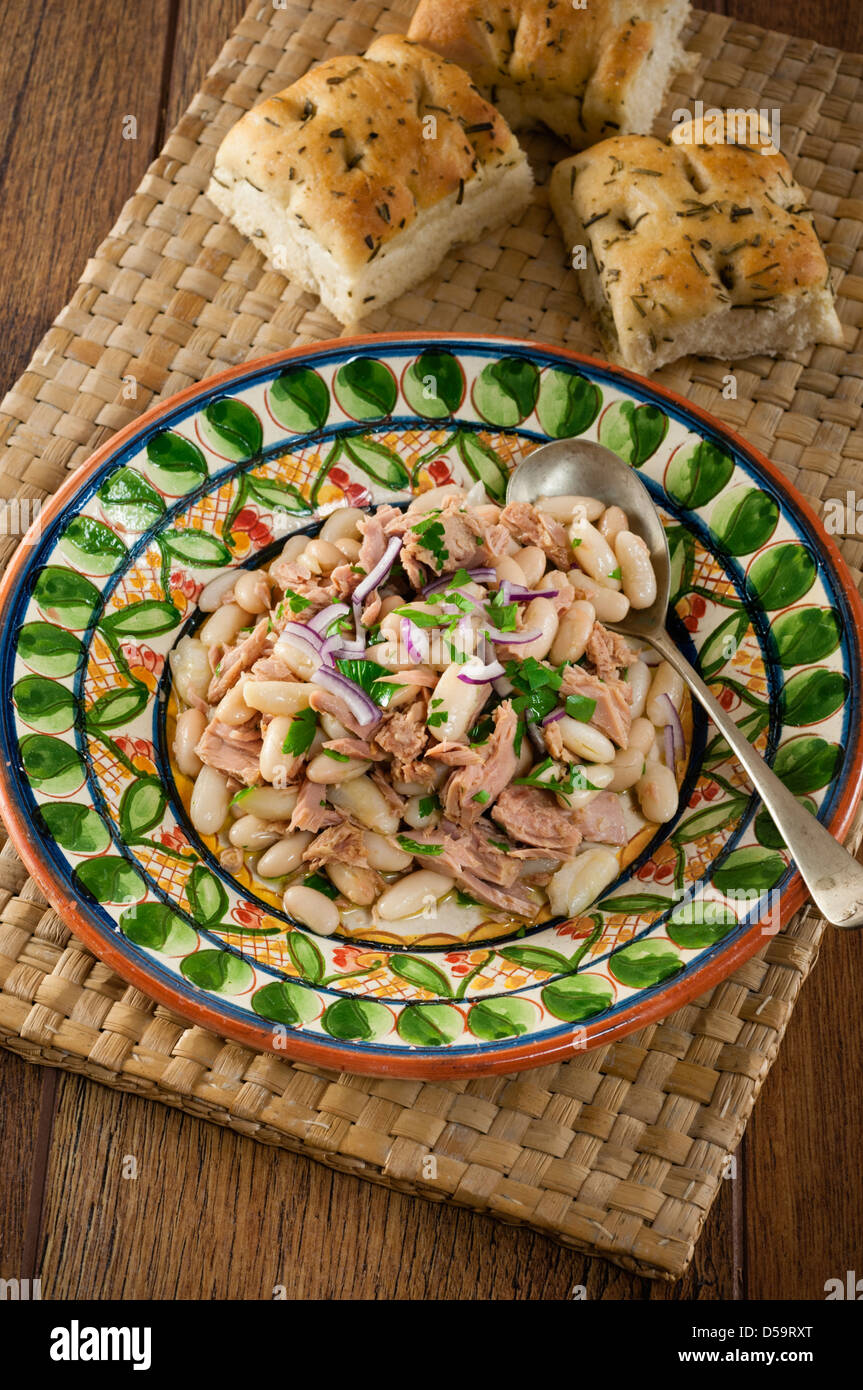 Tonno e Fagioli Tonno e cannellini insalata di fagioli Foto Stock