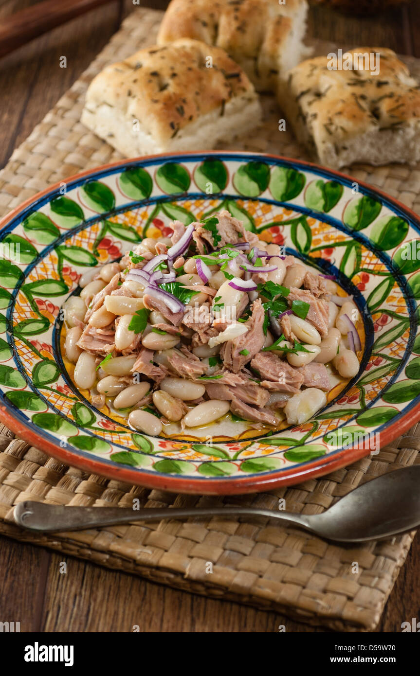 Tonno e Fagioli Tonno e cannellini insalata di fagioli Foto Stock