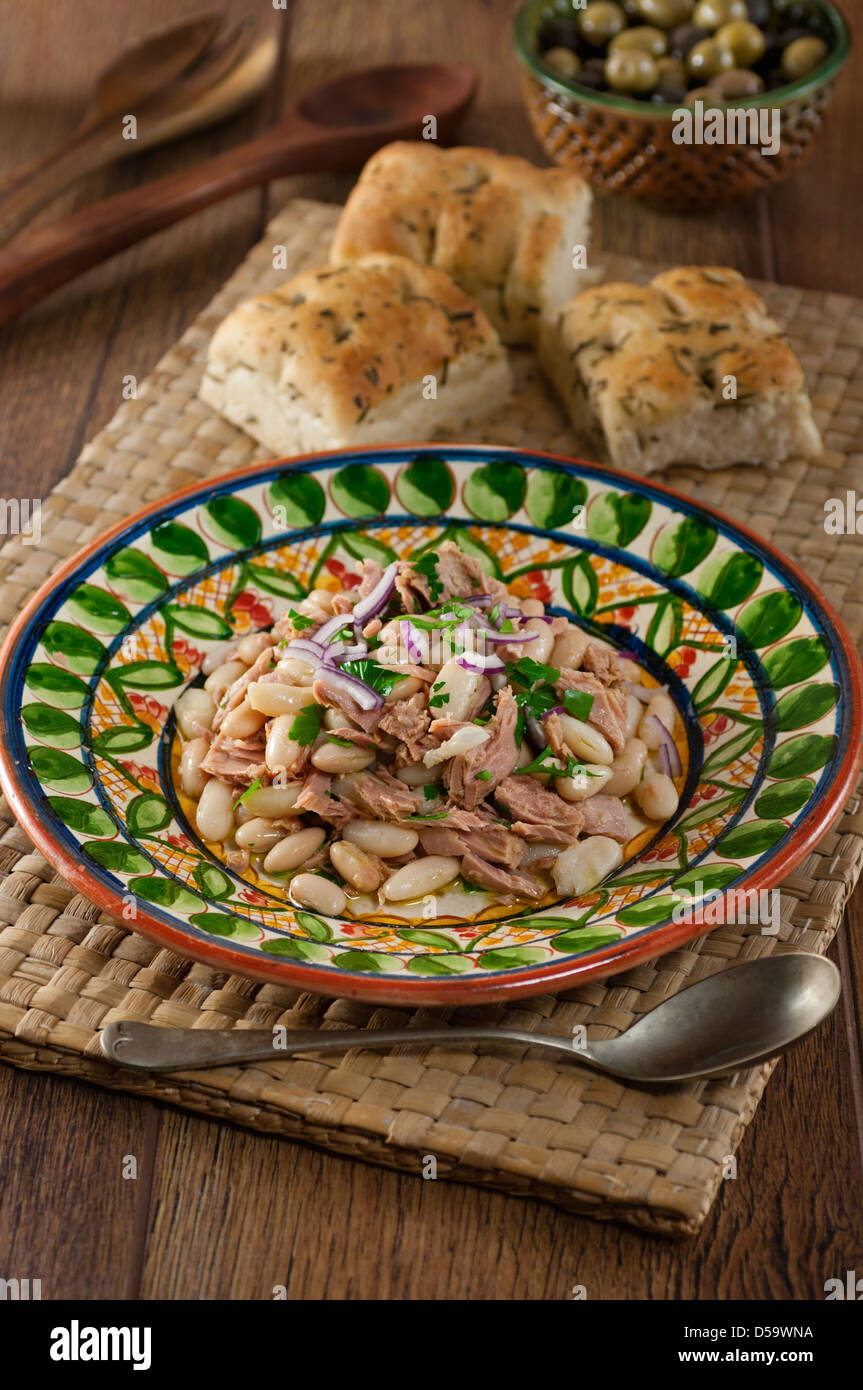 Tonno e Fagioli Tonno e cannellini insalata di fagioli Foto Stock