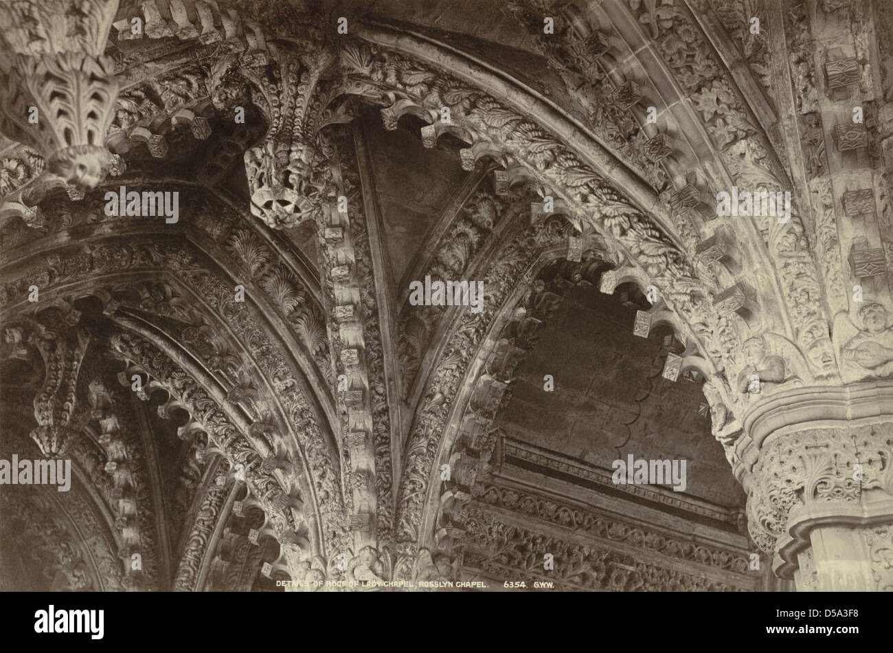La Cappella di Rosslyn, soffitto della cappella dedicata alla Vergine Foto  stock - Alamy