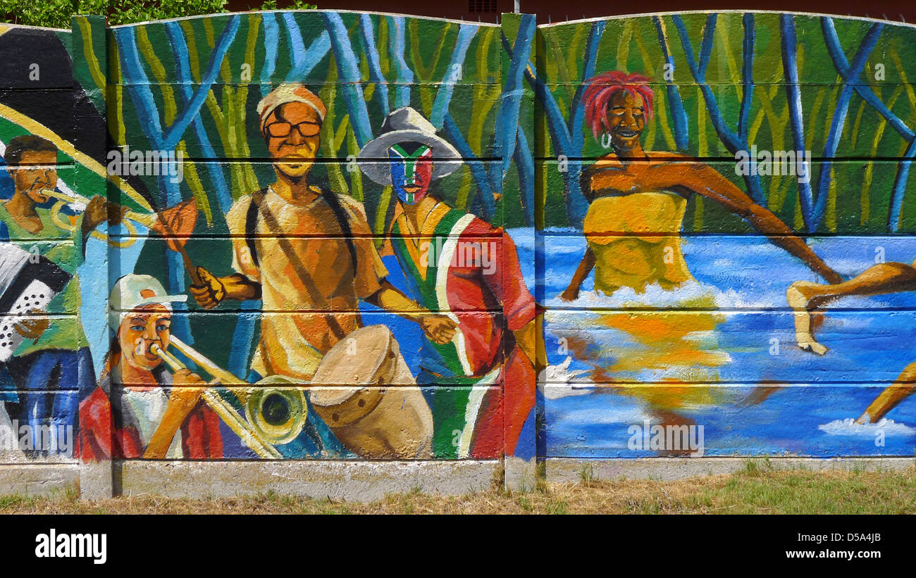 Pittura murale, cape town, Sud Africa Foto Stock