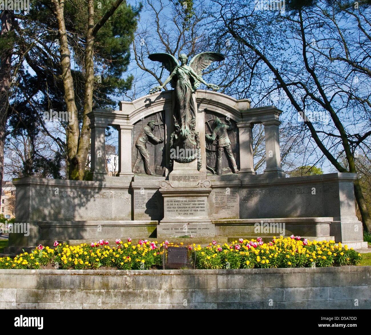 Gli ingegneri di Titanic Memorial, Southampton, Hampshire, Inghilterra Foto Stock
