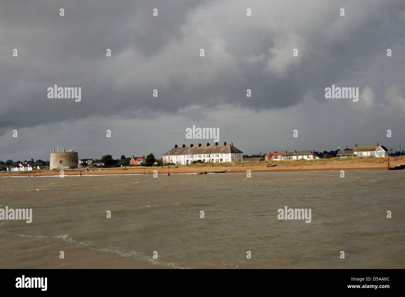 Borgo costiero di Felixstowe Ferry, Suffolk, Regno Unito. Foto Stock