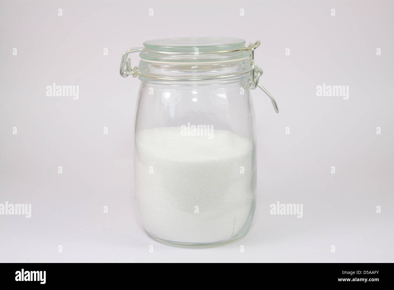 Memorizzazione vetro vasetto di zucchero Foto Stock