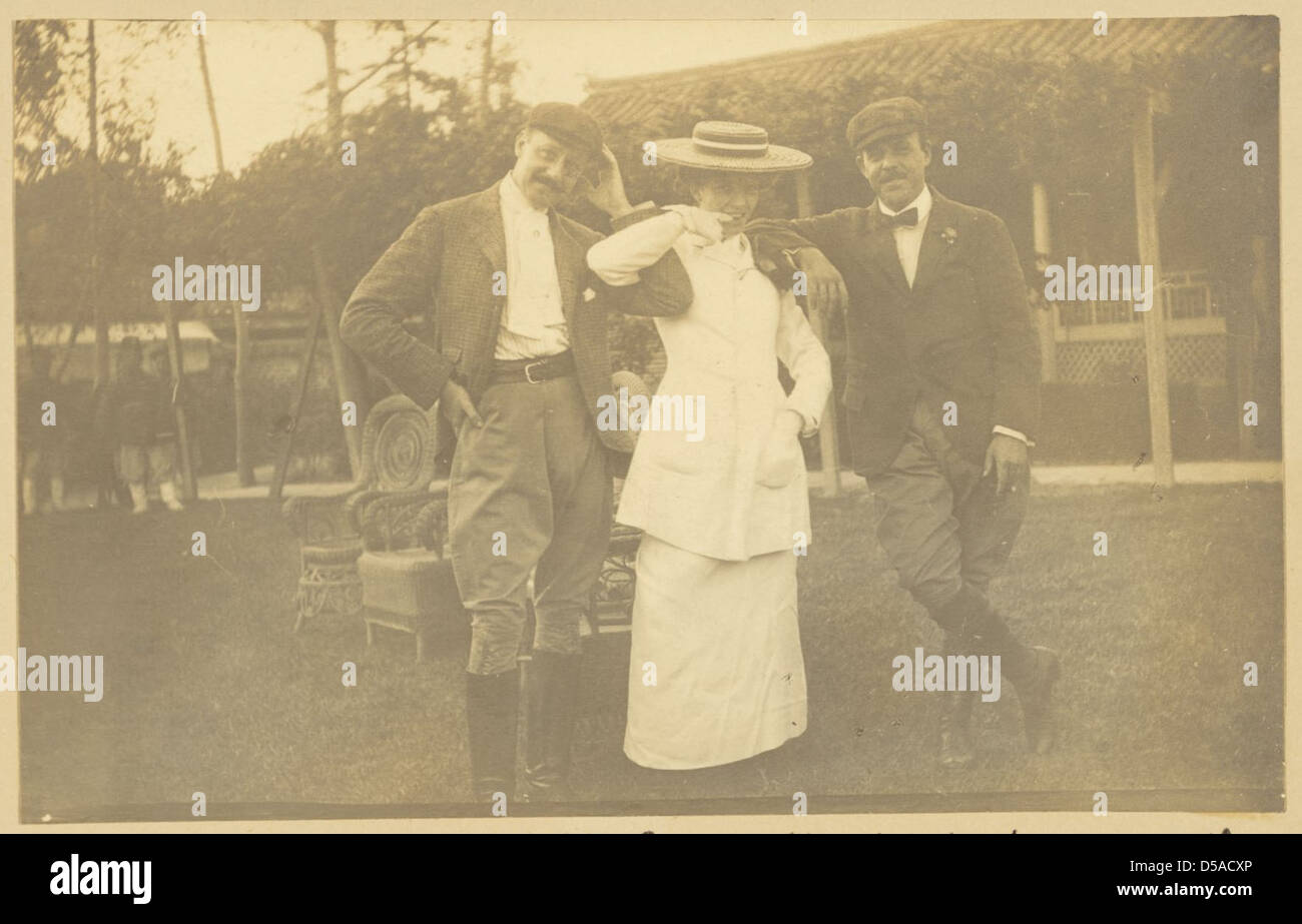 Gordon Paddock, Alice Roosevelt, Nick Longworth, di fronte la legazione a Seul Foto Stock