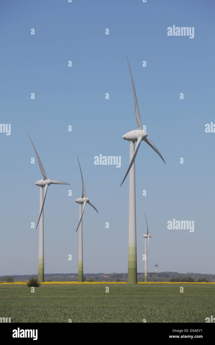 Hattstedtermarsch, Germania, wind farm investimenti da parte di gruppi Enercon Foto Stock