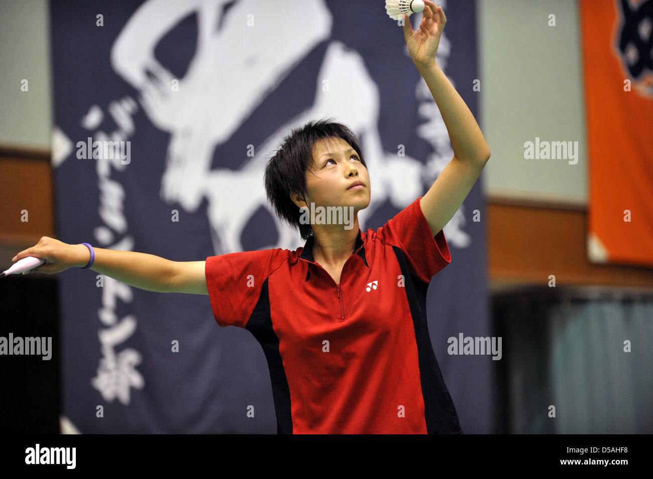 Yuki Fukushima (Aomori Yamada), 30 luglio 2010 - Badminton : 2010 Inter High School Campionati donne singoli mach a Okinawa, Giappone. (Foto di Atsushi Tomura/AFLO SPORT) Foto Stock