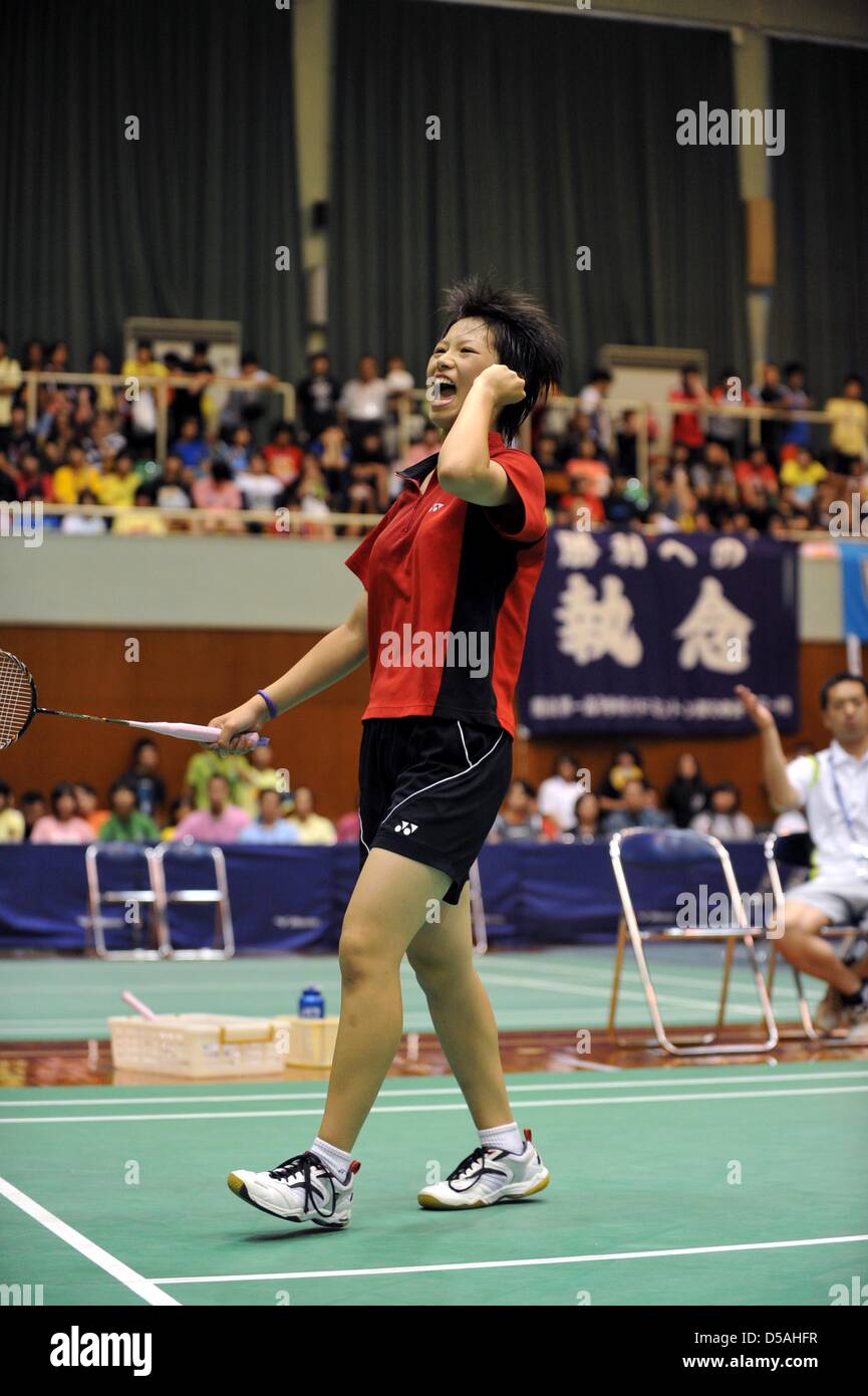 Yuki Fukushima (Aomori Yamada), 30 luglio 2010 - Badminton : 2010 Inter High School Campionati donne singoli mach a Okinawa, Giappone. (Foto di Atsushi Tomura/AFLO SPORT) Foto Stock