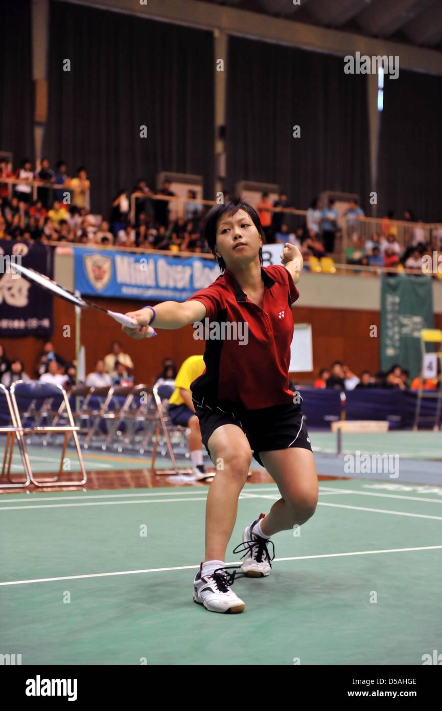 Yuki Fukushima (Aomori Yamada), 30 luglio 2010 - Badminton : 2010 Inter High School Campionati donne singoli mach a Okinawa, Giappone. (Foto di Atsushi Tomura/AFLO SPORT) Foto Stock