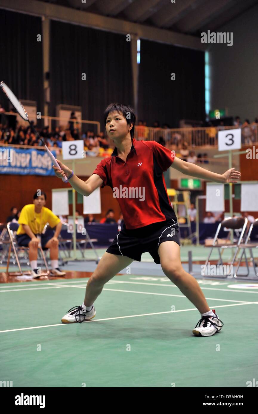 Yuki Fukushima (Aomori Yamada), 30 luglio 2010 - Badminton : 2010 Inter High School Campionati donne singoli mach a Okinawa, Giappone. (Foto di Atsushi Tomura/AFLO SPORT) Foto Stock