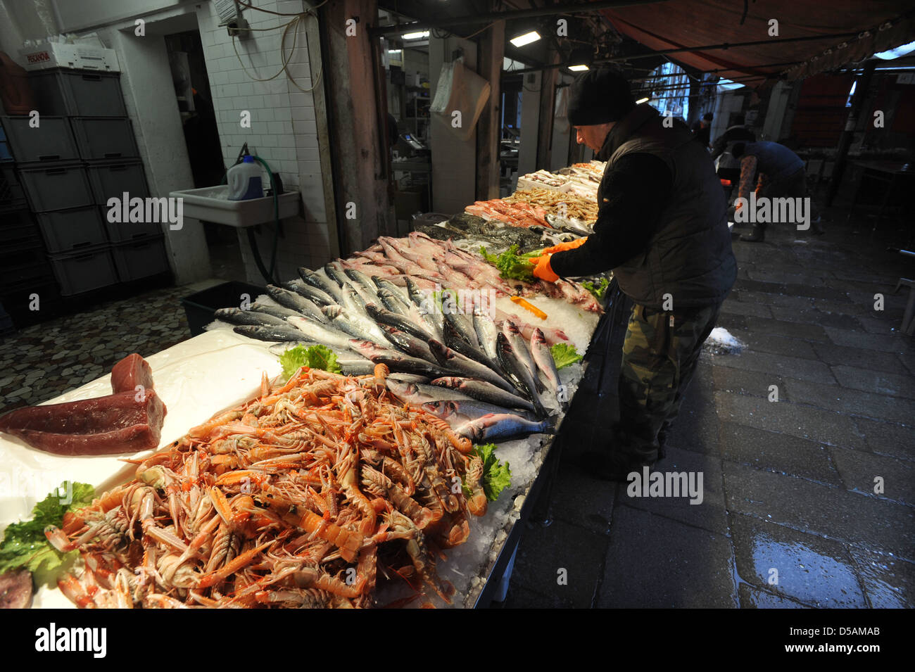 I mercati del pesce, Venezia Foto Stock