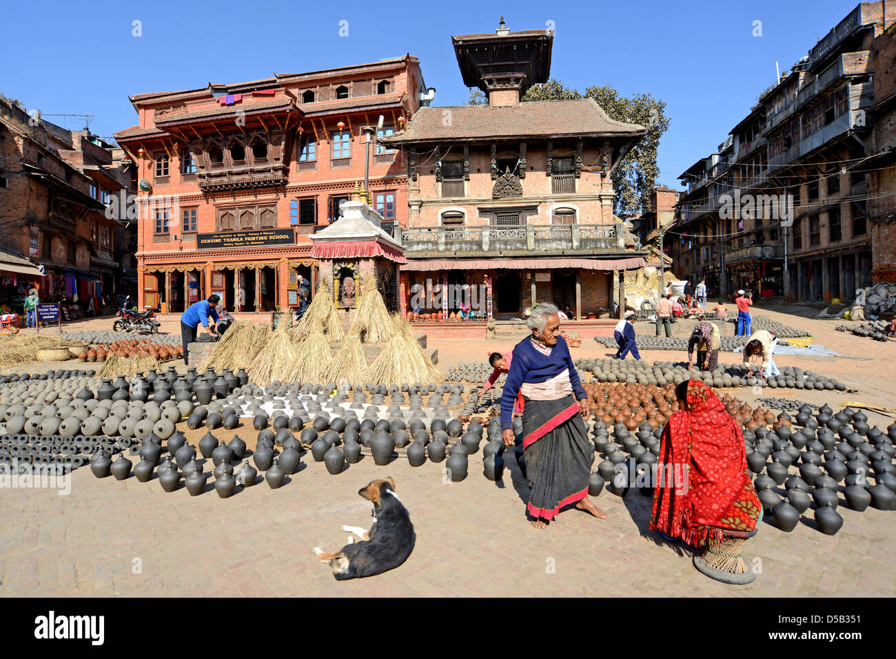Piazza della ceramica, Bhaktapur, Nepal Foto Stock