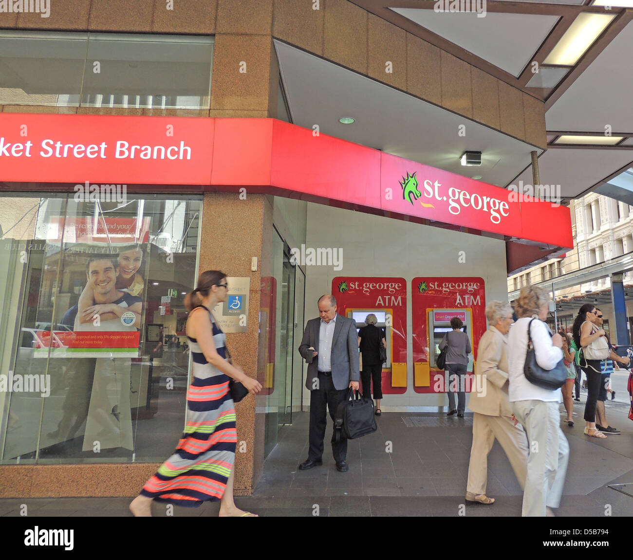 ST GEORGE, filiale di banca a Sydney, in Australia. Foto Tony Gale Foto Stock