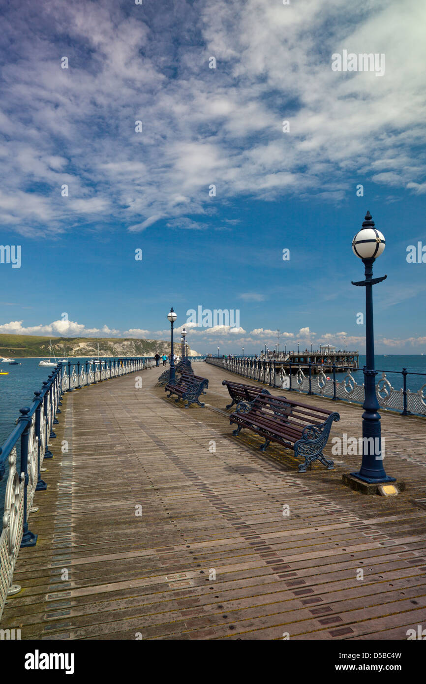 Il restaurato molo vittoriano a Swanage nel Dorset England Regno Unito Foto Stock