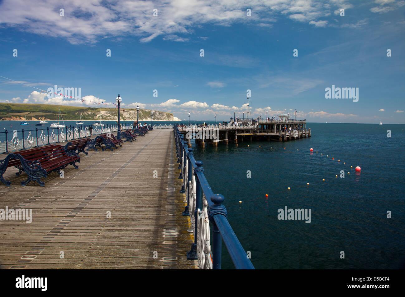 Il restaurato molo vittoriano a Swanage nel Dorset England Regno Unito Foto Stock