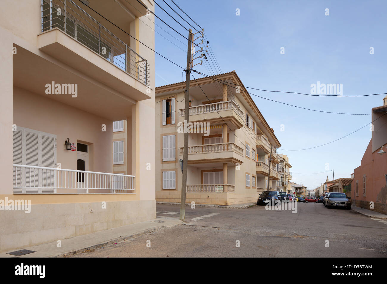 Colonia de Sant Jordi, Spagna, disabitata case vacanze Foto Stock
