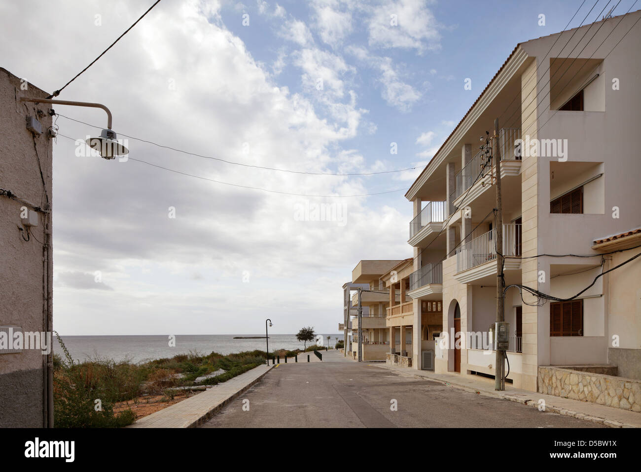 Colonia de Sant Jordi, Spagna, disabitata case vacanze Foto Stock