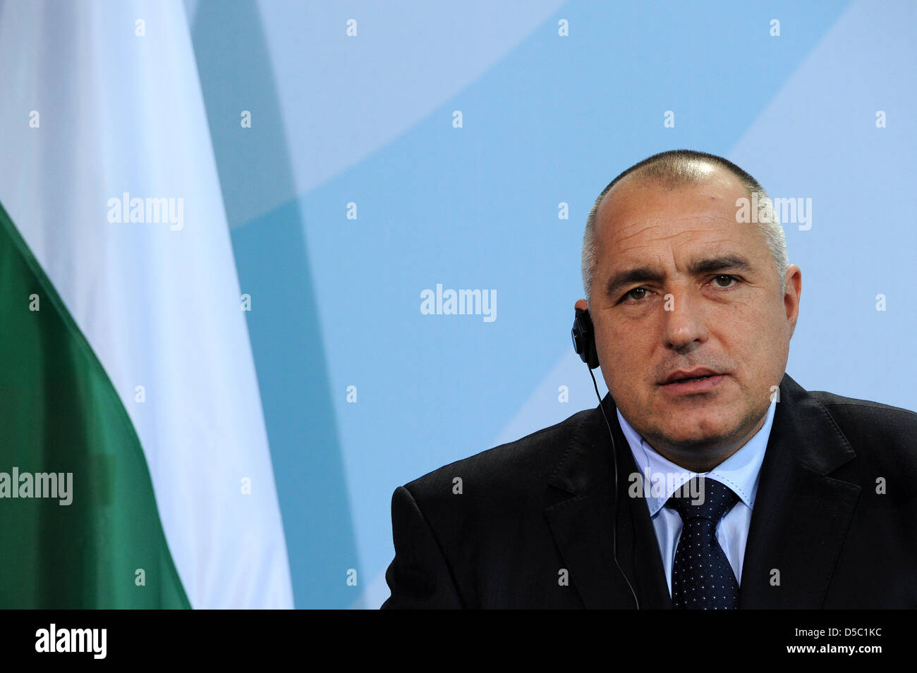 Il cancelliere tedesco Angela Merkel (invisibile) e il Primo Ministro di Bulgaria Boyko Borisov, dare una conferenza stampa congiunta presso la cancelleria di Berlino, Germania, 25 gennaio 2010. Foto: ARNO BURGI Foto Stock