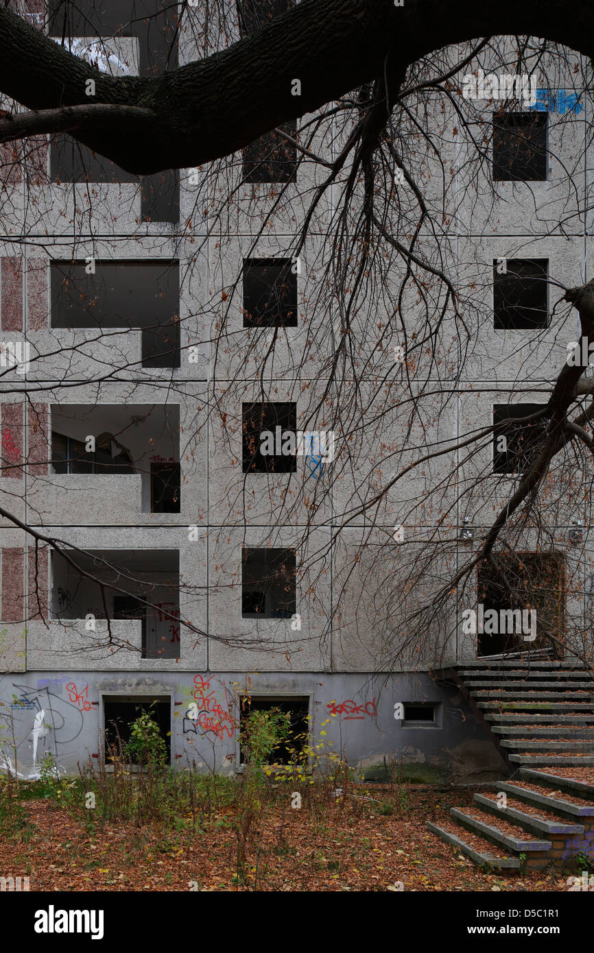 Berlino, Germania, le rovine di un ex lavoratore a contratto dormitorio Foto Stock