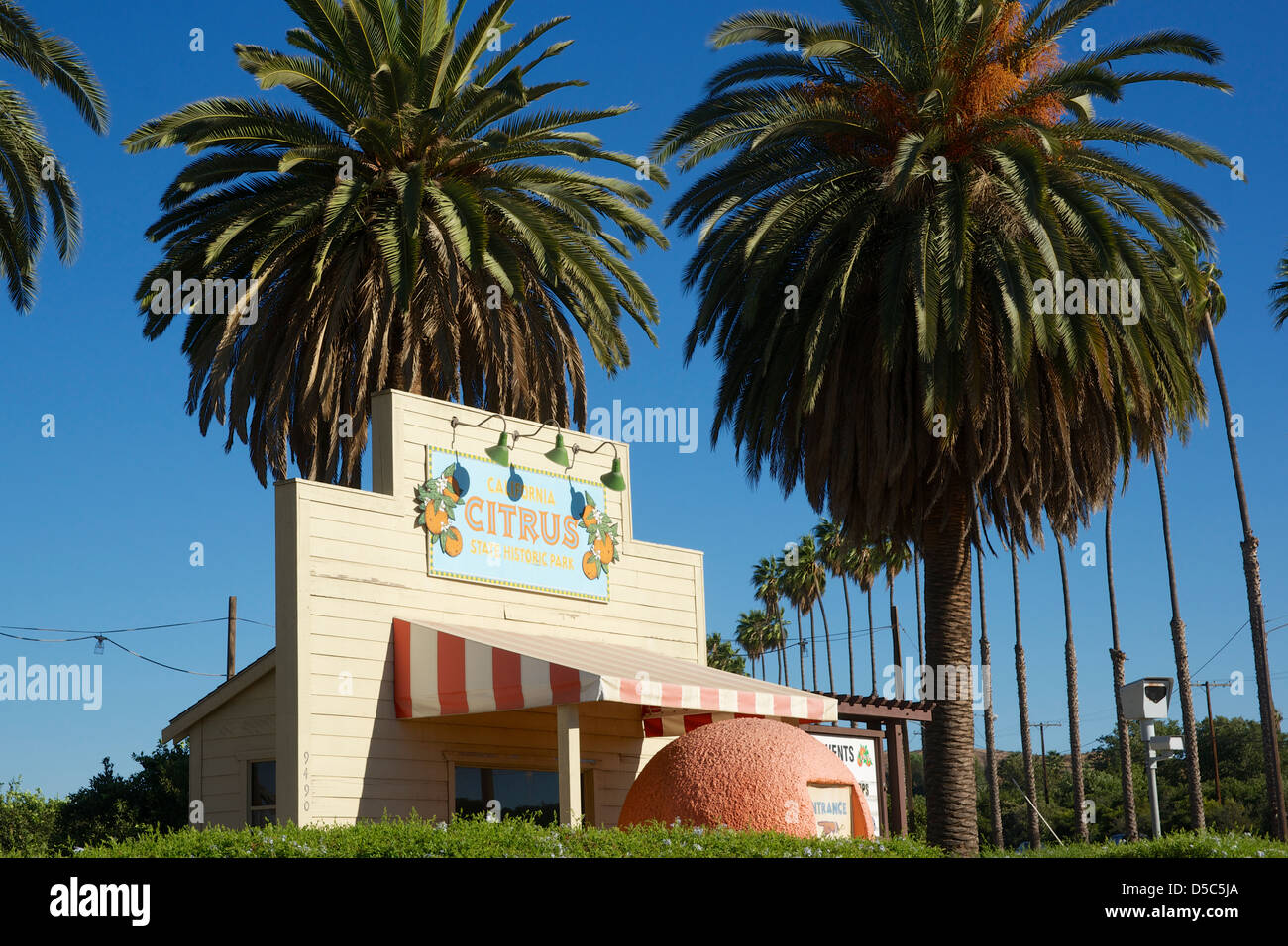 California Citrus stato storico ingresso parco in Riverside California. Foto Stock