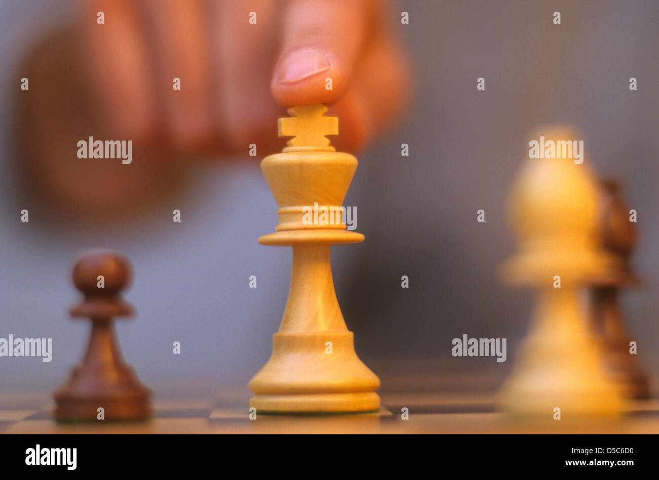 Close-up di re pezzo degli scacchi Foto Stock