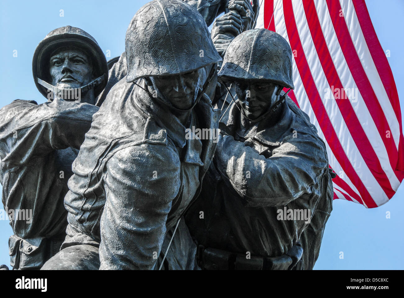 Iwo Jima Memorial in Arlington, Virginia - al di là del fiume da Washington DC, Stati Uniti d'America. Foto Stock