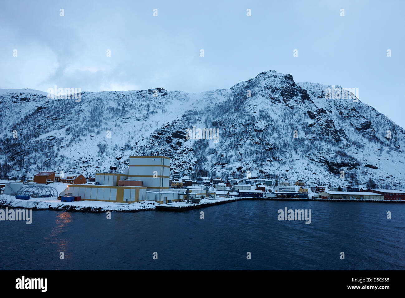 Oksfjord durante l'inverno la Norvegia europa Foto Stock