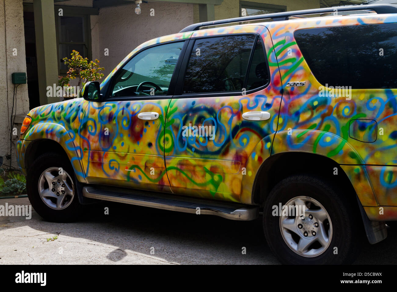 Psichedelia paint job sul SUV Foto Stock