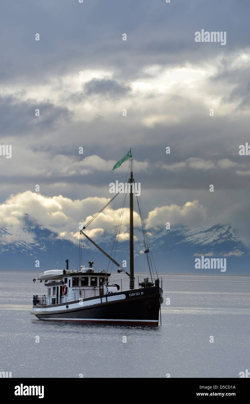 Il David B, restaurato di imbarcazione utilizzata per la crociera tours, Alaska. Foto Stock