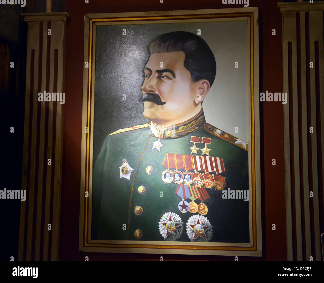 La pittura di Stalin in mostra a Oskar Schindler Fabbrica e Museo, Cracovia in Polonia Foto Stock