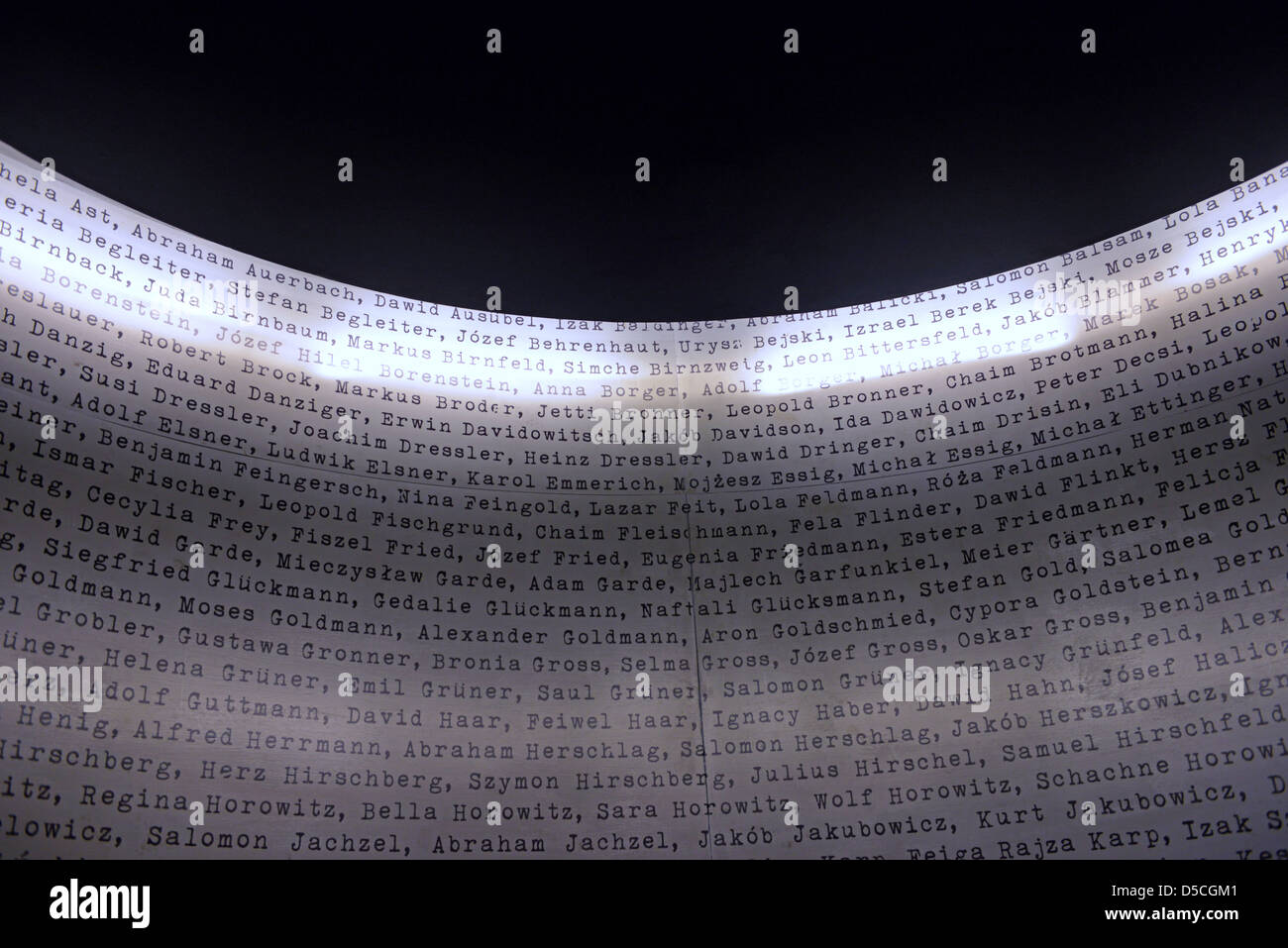 Parte di Schindler's List sul display a Oskar Schindler Fabbrica e Museo, Cracovia in Polonia Foto Stock