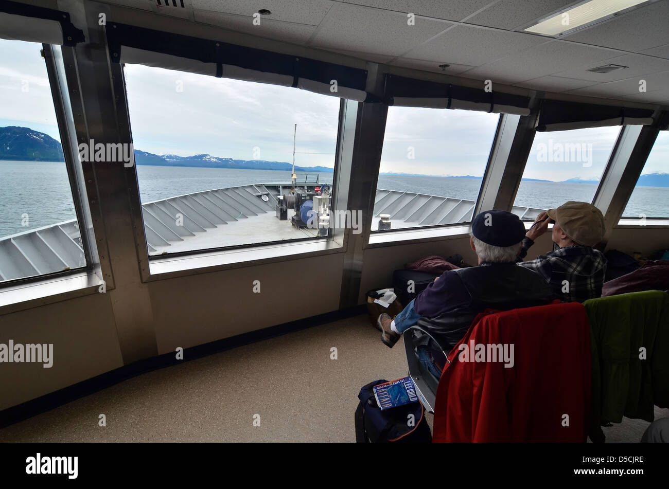 Guardando fuori da uno stato di Alaska Ferry. Foto Stock