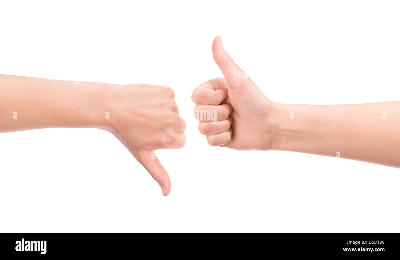 Pesare tutti i pro e i contro gesto concetto. Isolato su bianco. Foto Stock Pesare tutti i pro e i contro gesto concetto. Isolato su bianco. Foto Stock