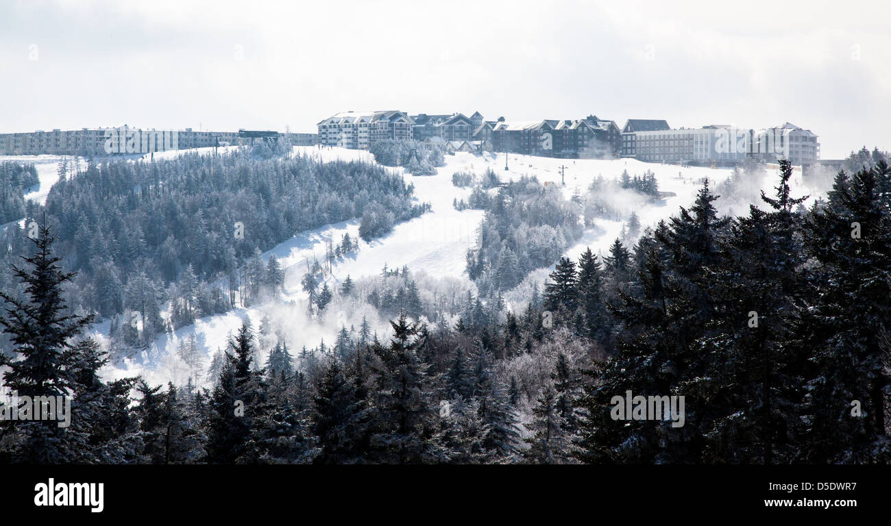 La stazione sciistica a racchette da neve, WV dopo una neve fresca. Foto Stock