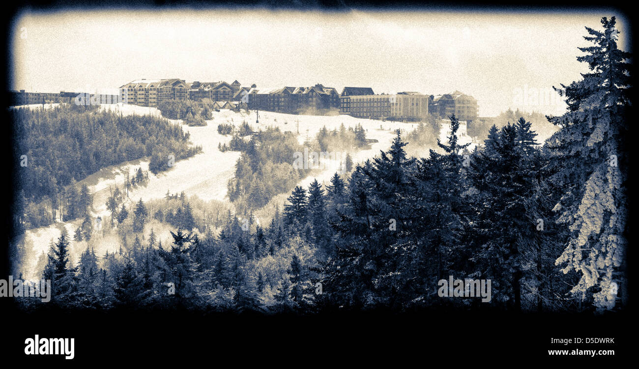La stazione sciistica a racchette da neve, WV dopo una neve fresca. Foto Stock