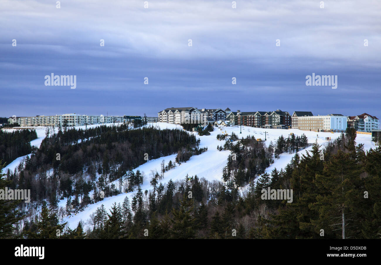 La stazione sciistica a racchette da neve, WV dopo una neve fresca. Foto Stock