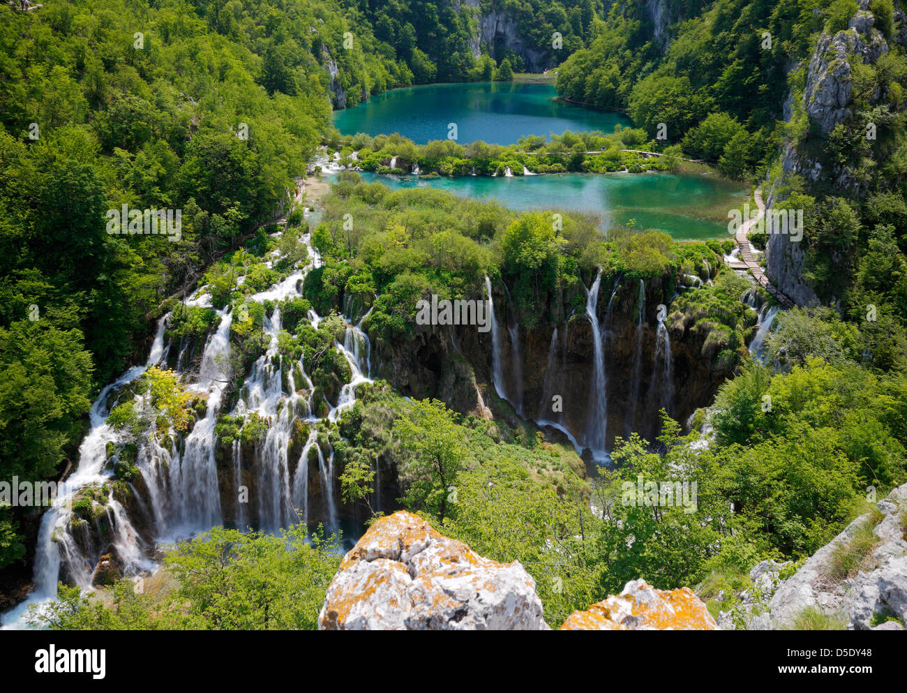 Il parco nazionale dei laghi di Plitvice, Croazia. Foto Stock