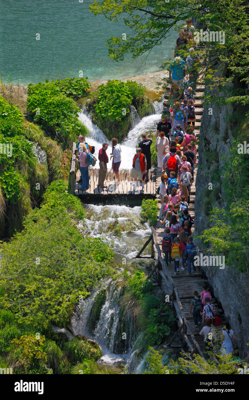 Il parco nazionale dei laghi di Plitvice, Croazia. Foto Stock