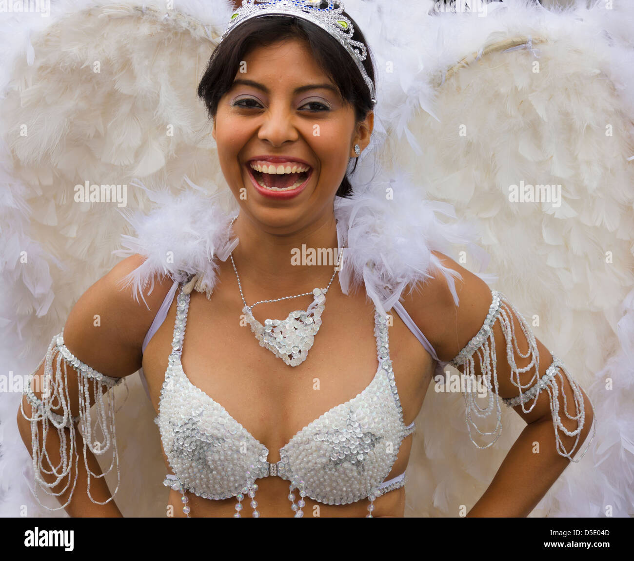 Attori in costume di carnevale, Veracruz, Messico Foto Stock