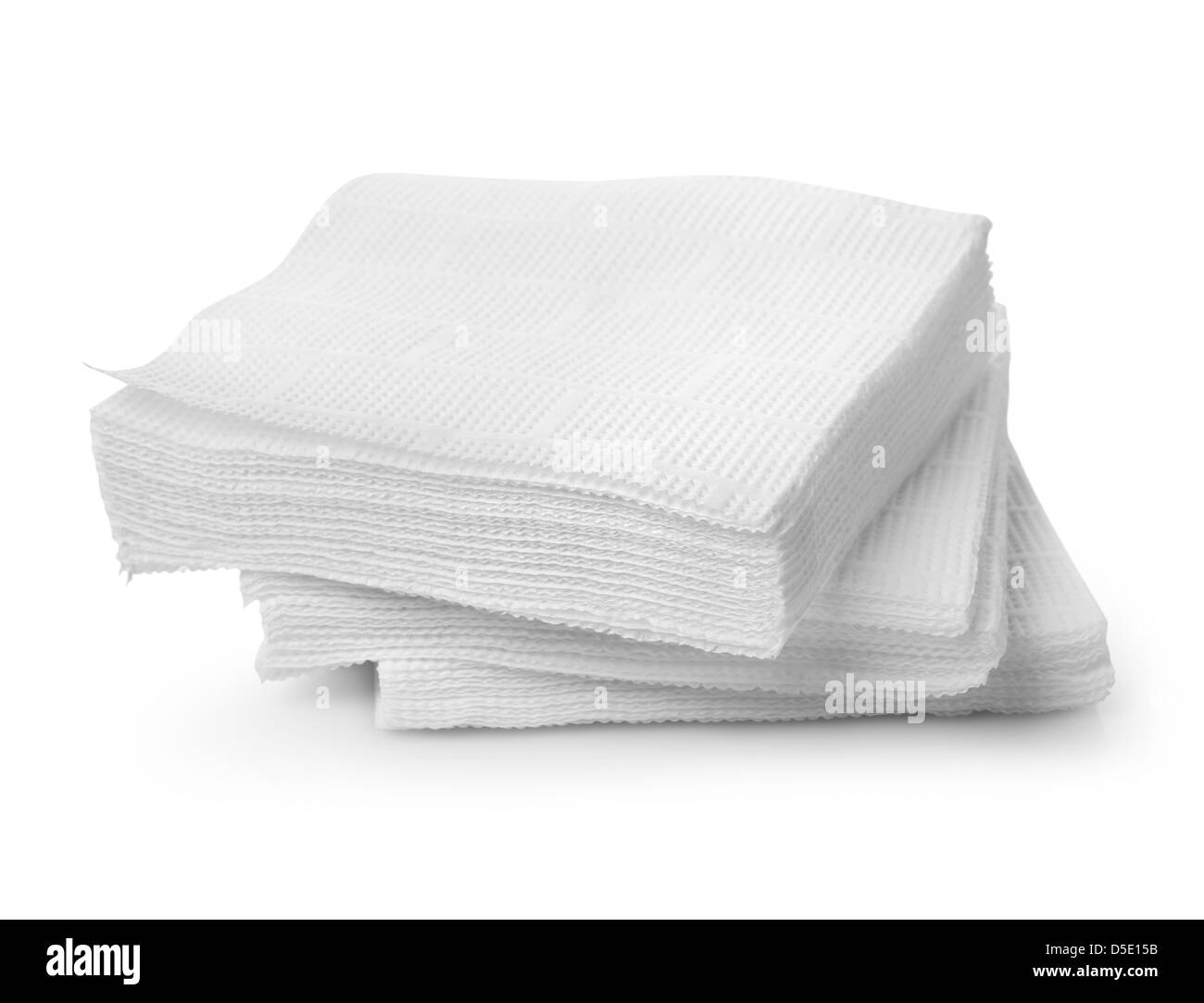Tovaglioli di carta isolato su uno sfondo bianco Foto Stock